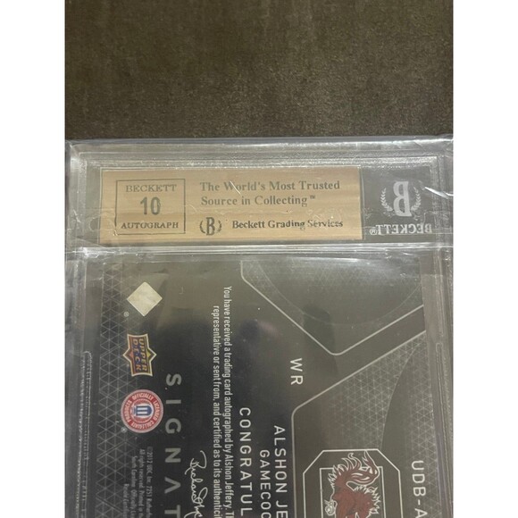 2012 UD Upper Deck Signatures Black Alshon Jeffery RC Rookie BGS 9.5 Auto 5/65‎ - Picture 6 of 7